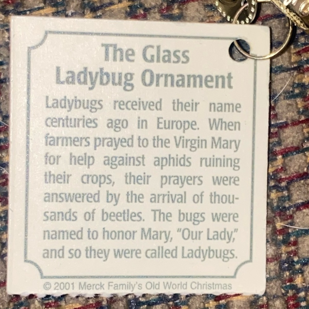 Old World Christmas Ladybug Ornament Vintage 2001 - Picture 5 of 6